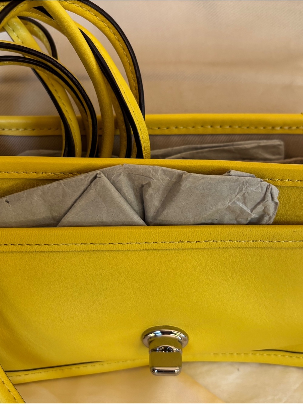 Coach Yellow Leather Turnlock Crossbody - Picture 3 of 5